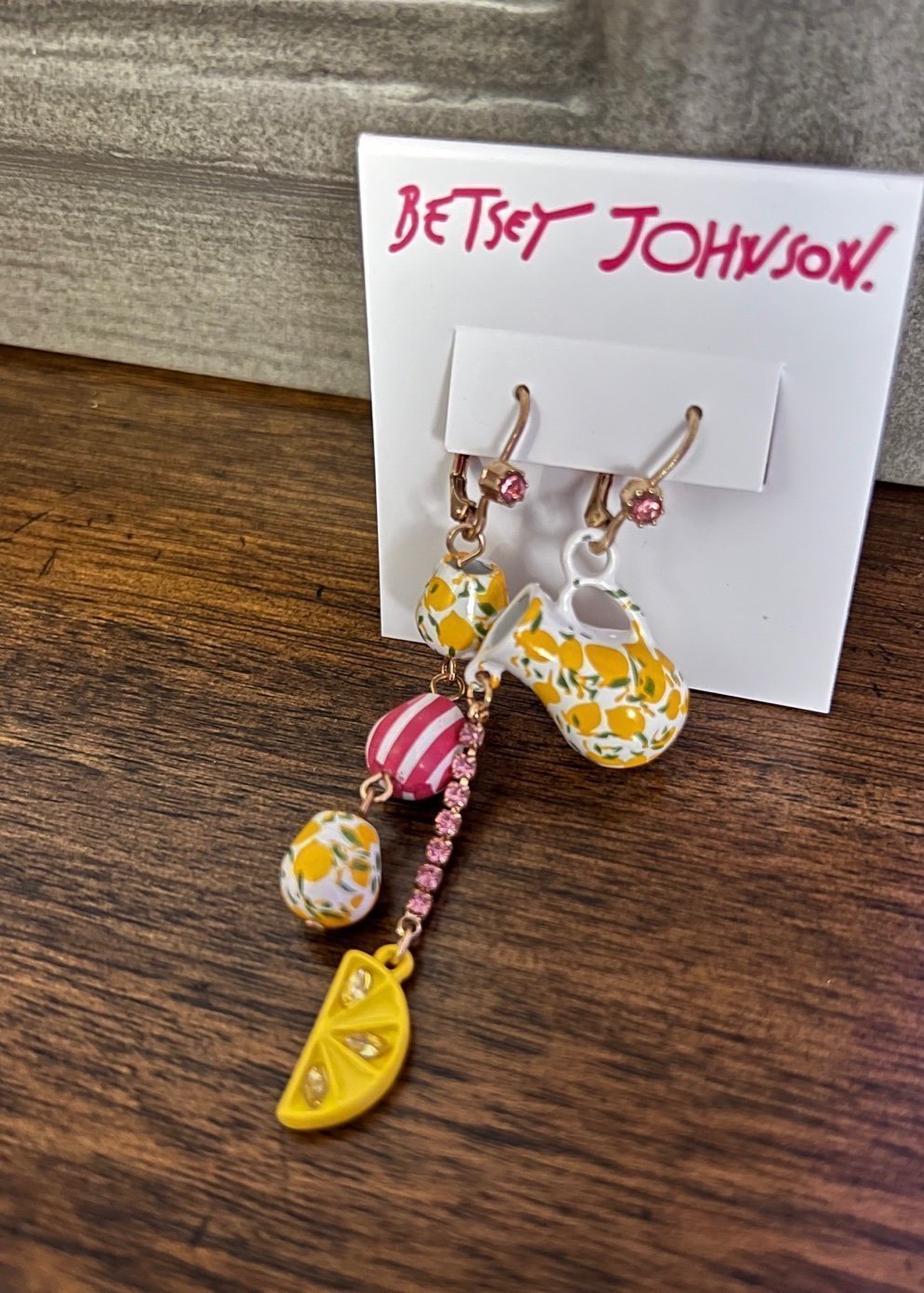 Betsey Johnson Lemonade Mismatched Earrings