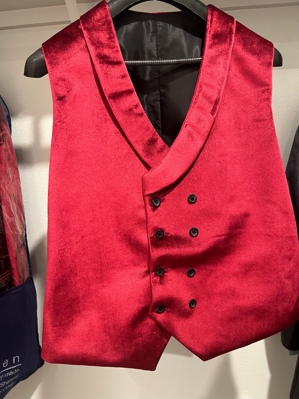 Double breasted velour vest