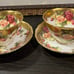 2 Sets Royal Chelsea Golden Rose 2 Teacups & 2 Saucers