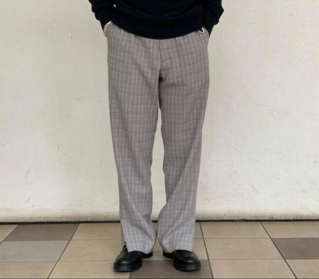 AURALEE(オーラリー)】SUPER LIGHT WOOL CHECK EASY SLACKS