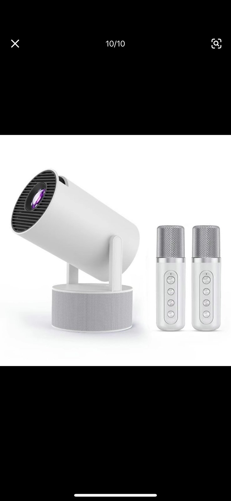 Portable Projector, Plug and Play Wireless Projector with 2 Speakers & 2 Microph