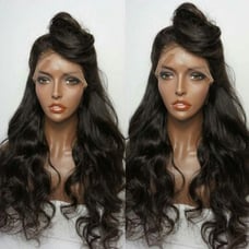 Wavy curly natural looking lacefront wig