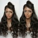Wavy curly natural looking lacefront wig