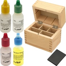 10k 14k 18k 22k Gold JSP Acid Test Kit Testing Tester Stone Wood Storage Box
