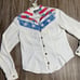 Vintage Roughrider USA Stars Fringe Western Button Up Shirt Junior Women’s Small