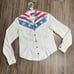 Vintage Roughrider USA Stars Fringe Western Button Up Shirt Junior Women’s Small