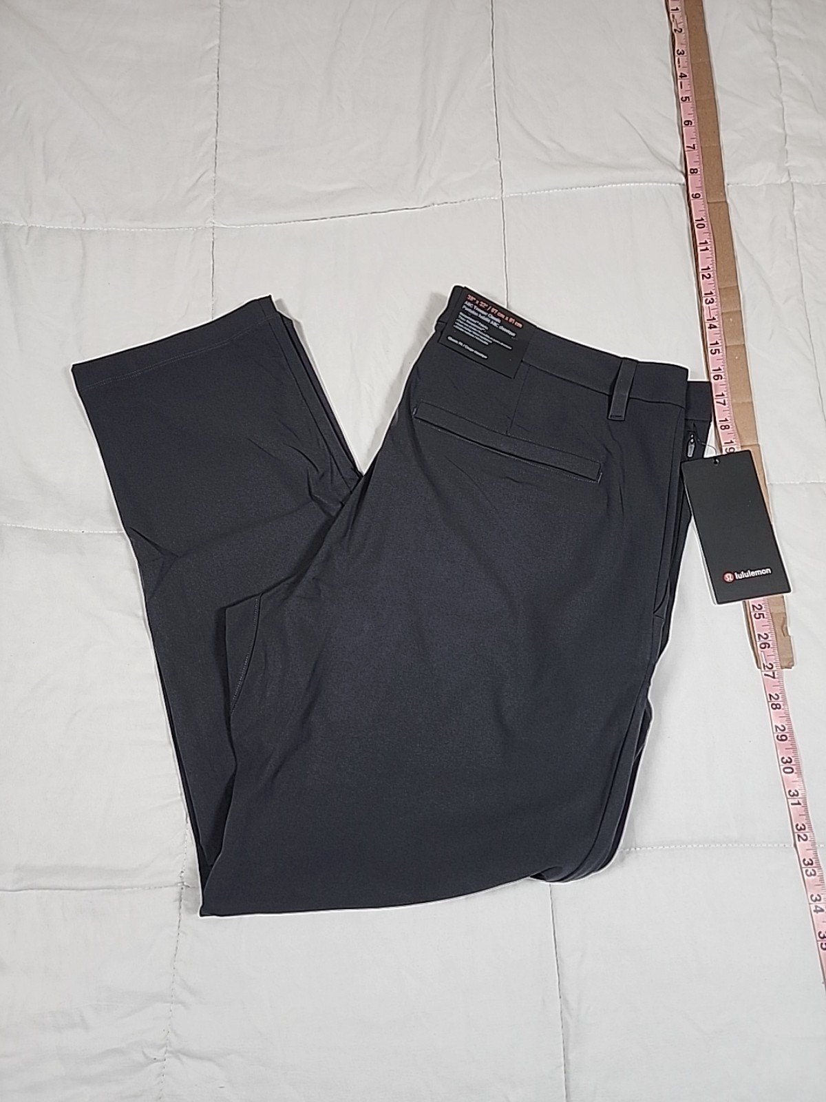 38x32 Lululemon Men's ABC Classic-Fit Trouser 32 Warpstreme color Obsidian NWT