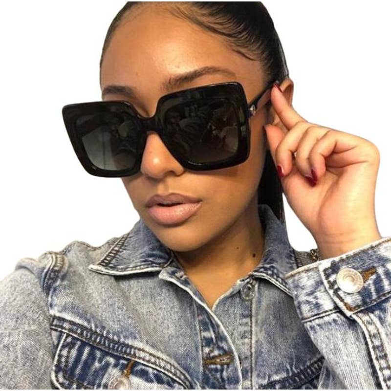 NEW Gucci GG0328S Black Oversized Square Sunglasses