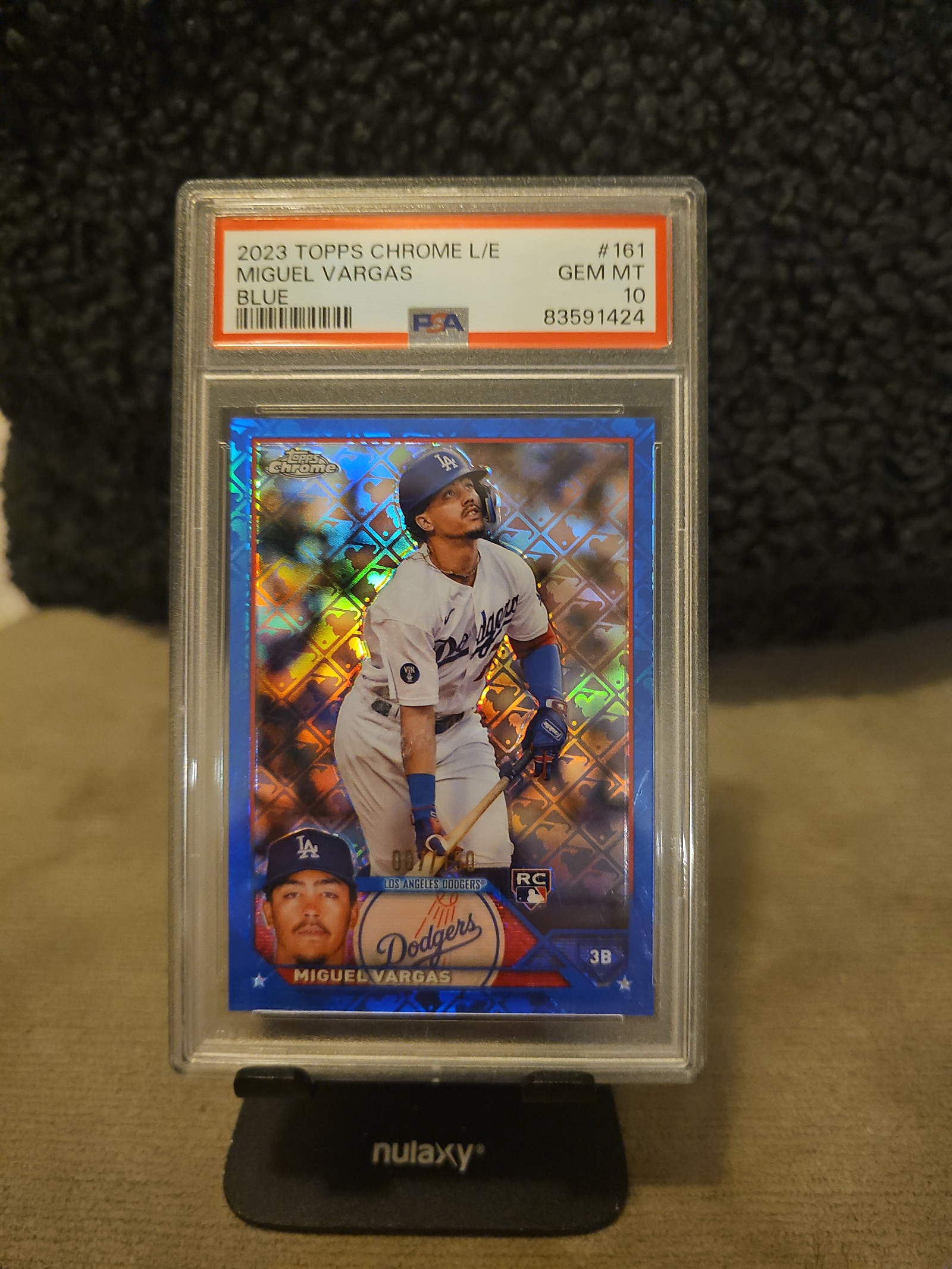 Miguel Varas - PSA 10 /150 Blue Logofractor RC 2023 Topps Chrome - Dodgers