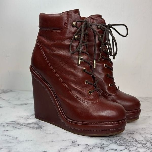 Marc by Marc Jacobs Leather Wedge Booties 39