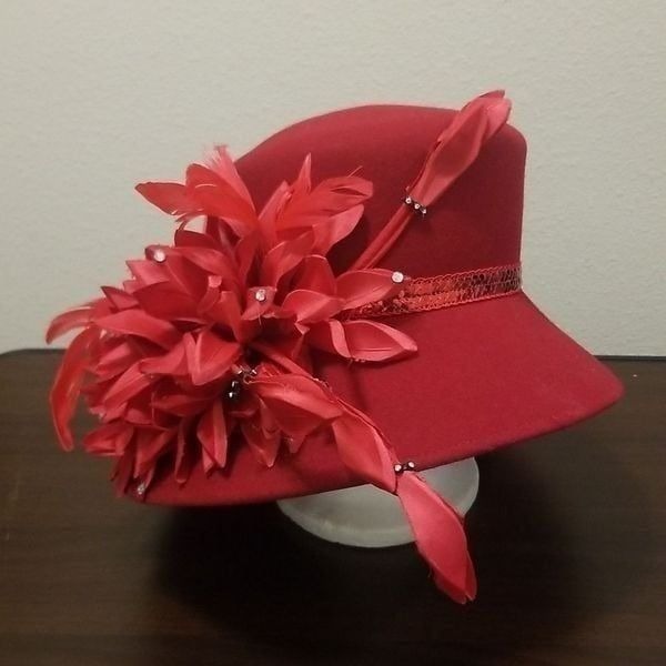 Vintage Wool Felt Asymmetrical Brim Hat by Essence Hats