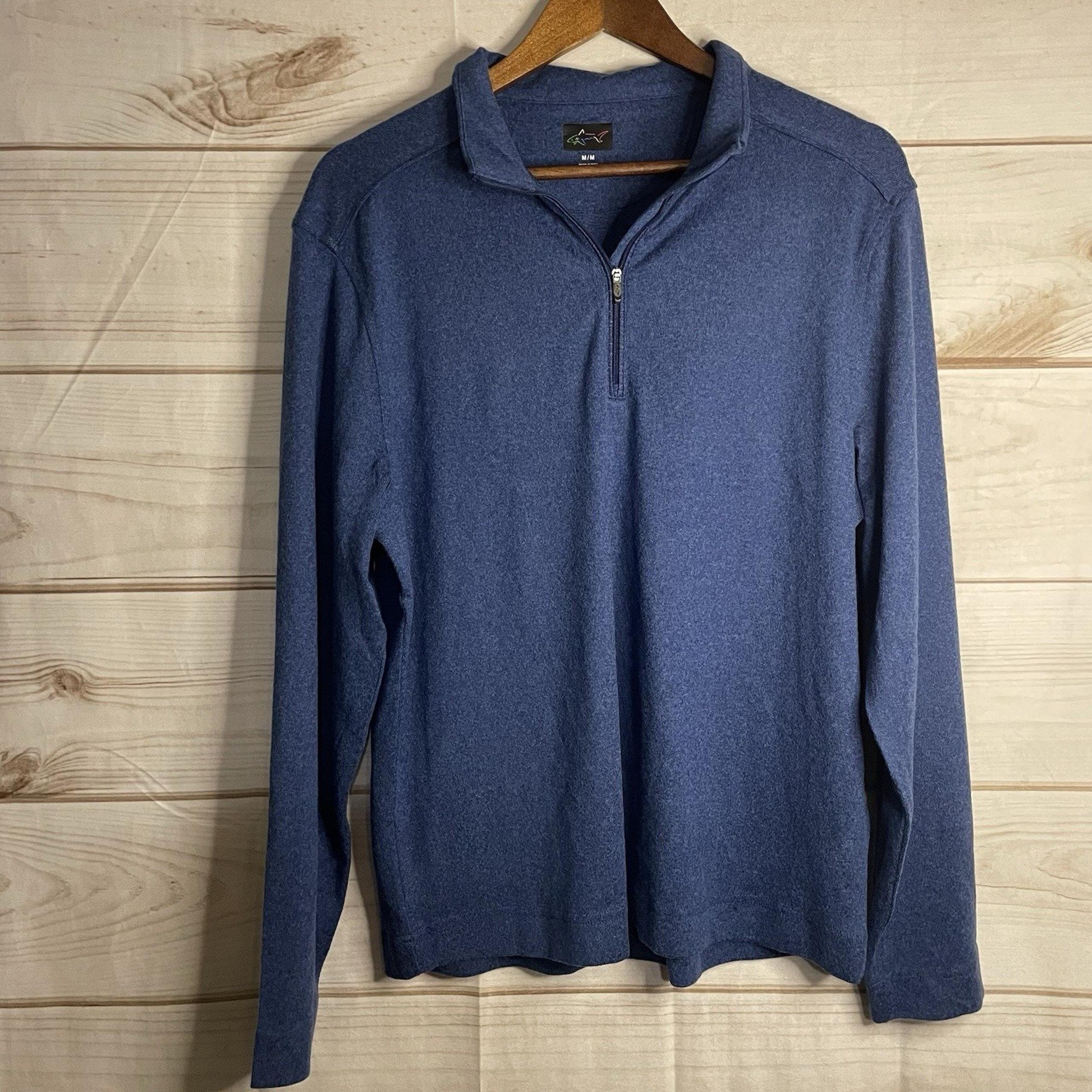 Greg Norman 1/4 zip pullover Sweater Blue Size Medium