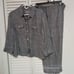 Norton McNaughton Womens 100% Linen Black White Button Front Capri Set