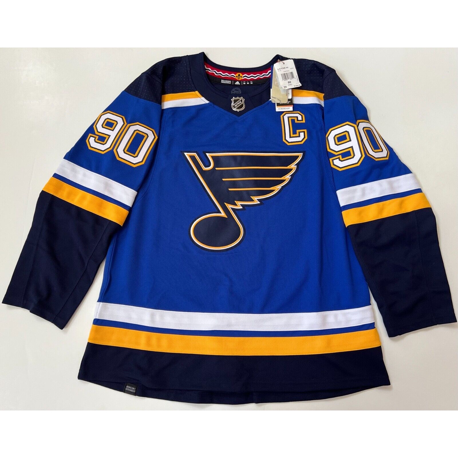 Adidas Hockey Jersey Authentic St. Louis Blues Ryan O'Reilly GT8158 Men Size 52