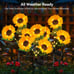 3 Pack 9 Sunflower Waterproof Solar Outdoor auto on off Lights