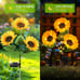3 Pack 9 Sunflower Waterproof Solar Outdoor auto on off Lights