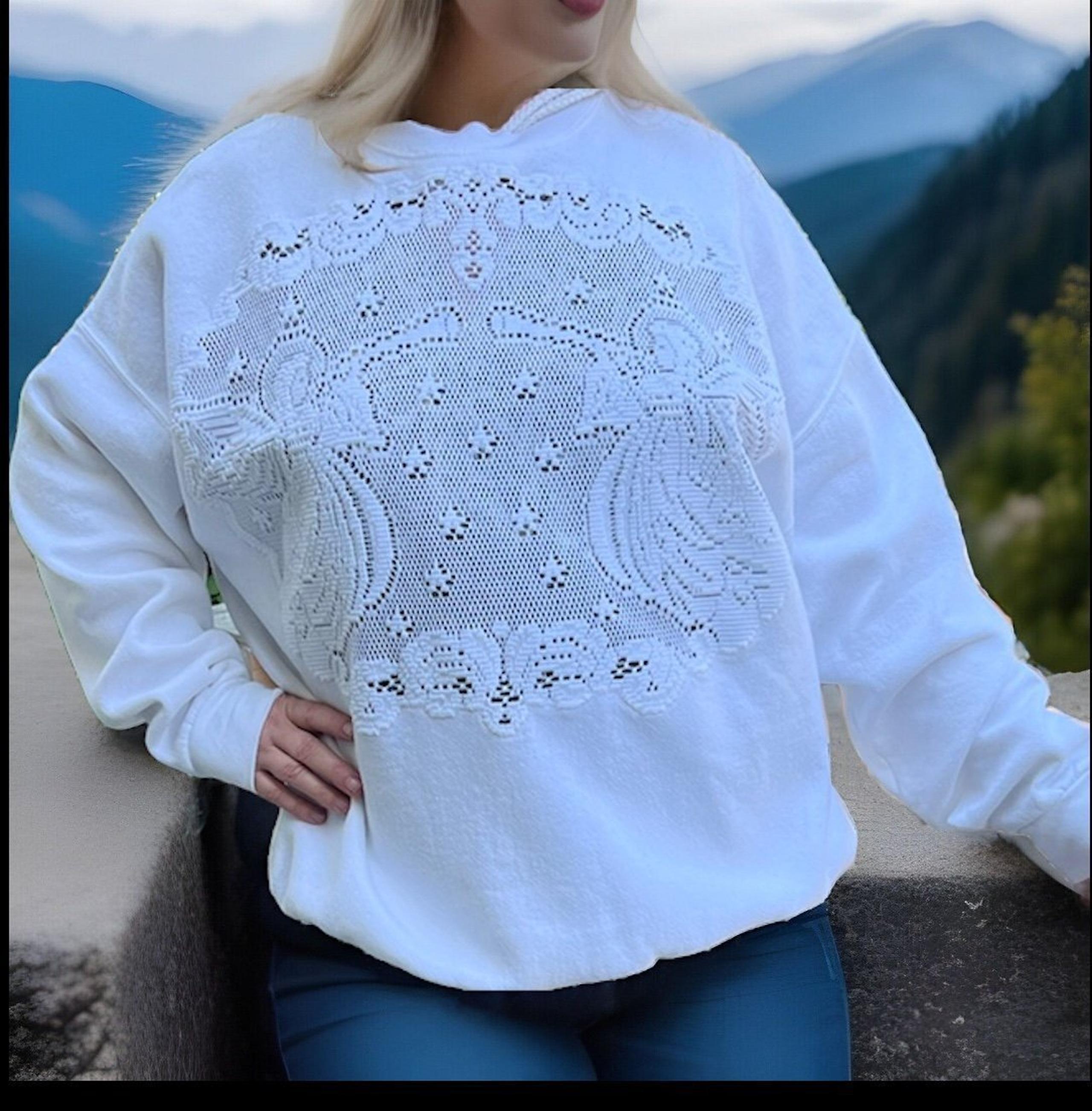 Christmas White Angels Sweatshirt Size 3XL