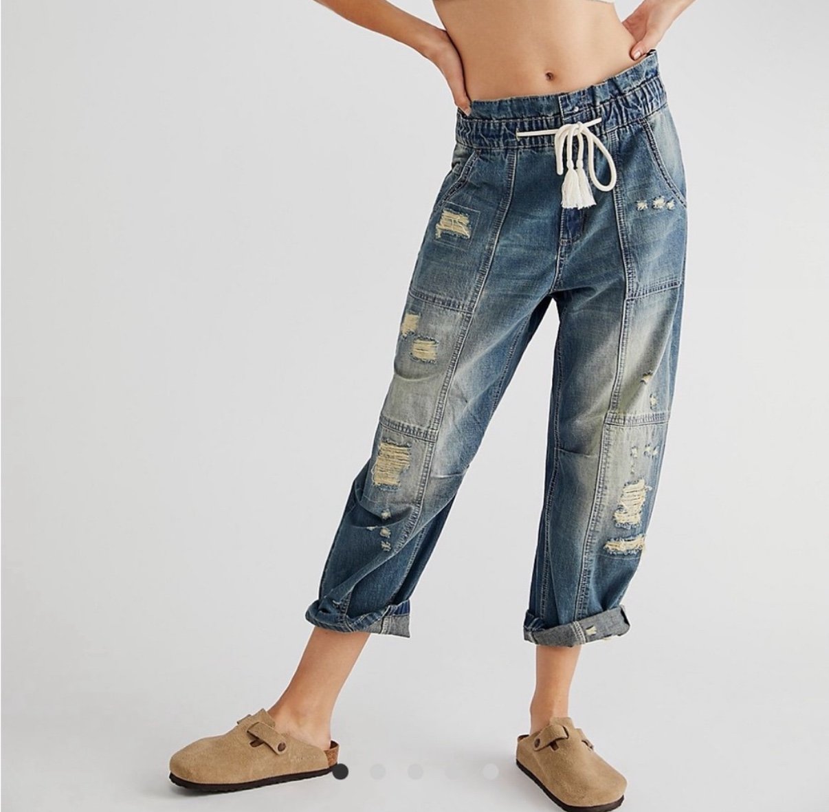 Free People in my time cargo high waist jeans