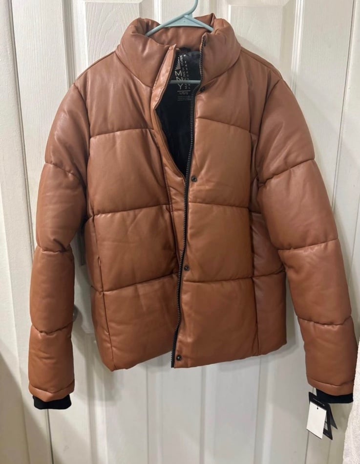 Puffer Jacket faux leather. Marc New York