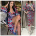 ZARA BLOGGER FAVORITE PRINTED MIDI DRESS MULTICOLORED