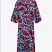 ZARA BLOGGER FAVORITE PRINTED MIDI DRESS MULTICOLORED