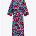 ZARA BLOGGER FAVORITE PRINTED MIDI DRESS MULTICOLORED
