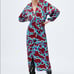 ZARA BLOGGER FAVORITE PRINTED MIDI DRESS MULTICOLORED
