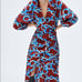 ZARA BLOGGER FAVORITE PRINTED MIDI DRESS MULTICOLORED