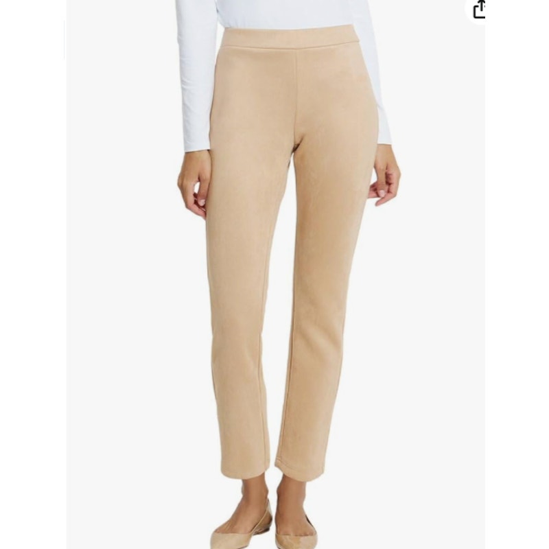 Jude Connally Womens Olivia Ankle Faux Suede Camel Pants Back Zip Size XS