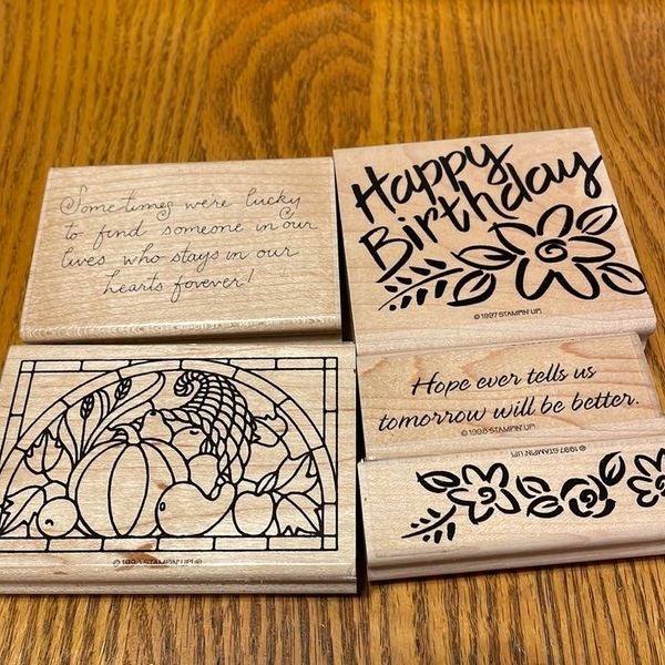 Rubber stamps group of 5