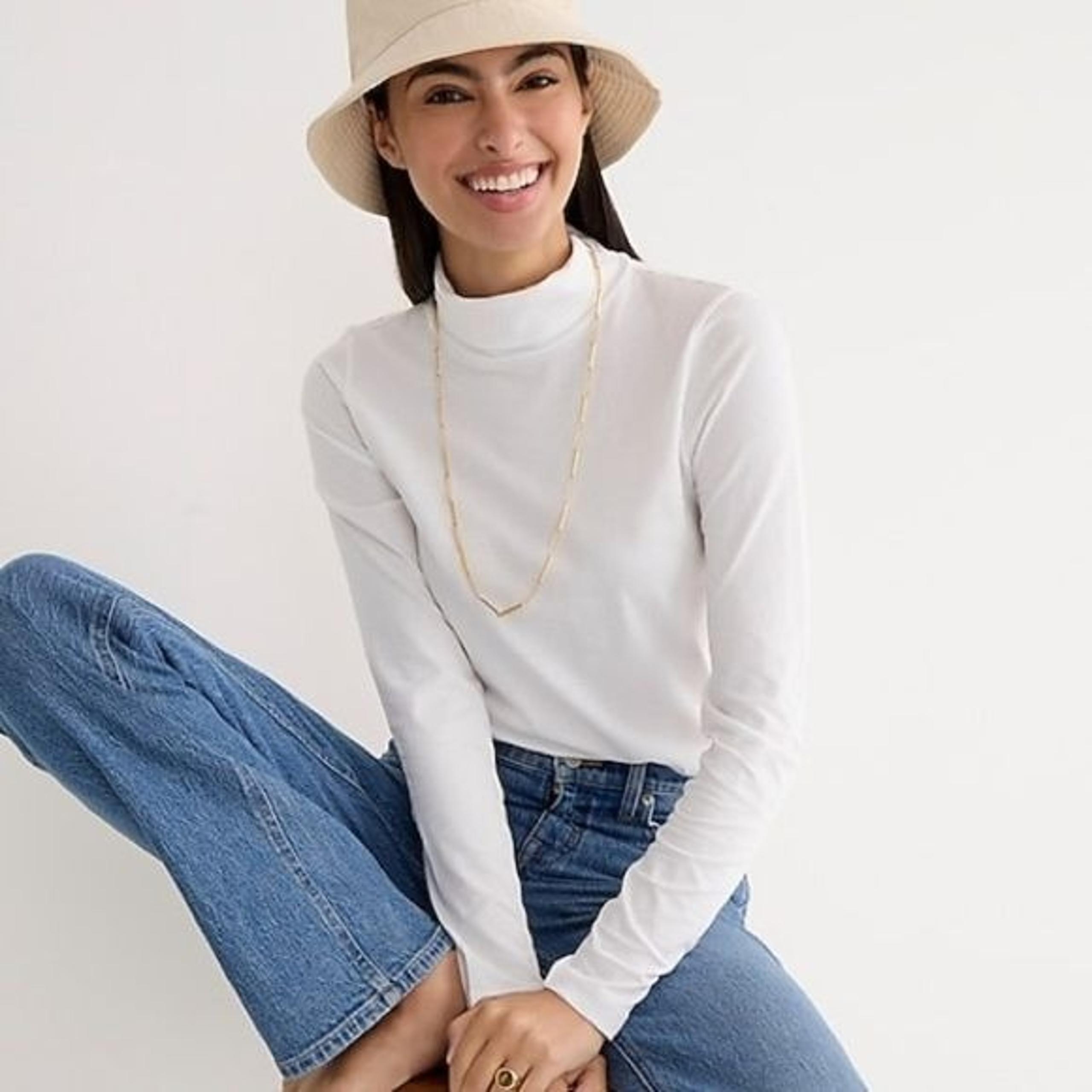 J Crew Tissue turtleneck BL022, Medium White