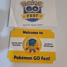Pokemon Go Fest Chicago Badge & Envelope Official
