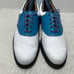 Footjoy FJ ICON Men’s White/Blue Optiflex Classic Leather Golf Shoes Size 9