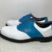 Footjoy FJ ICON Men’s White/Blue Optiflex Classic Leather Golf Shoes Size 9