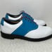 Footjoy FJ ICON Men’s White/Blue Optiflex Classic Leather Golf Shoes Size 9