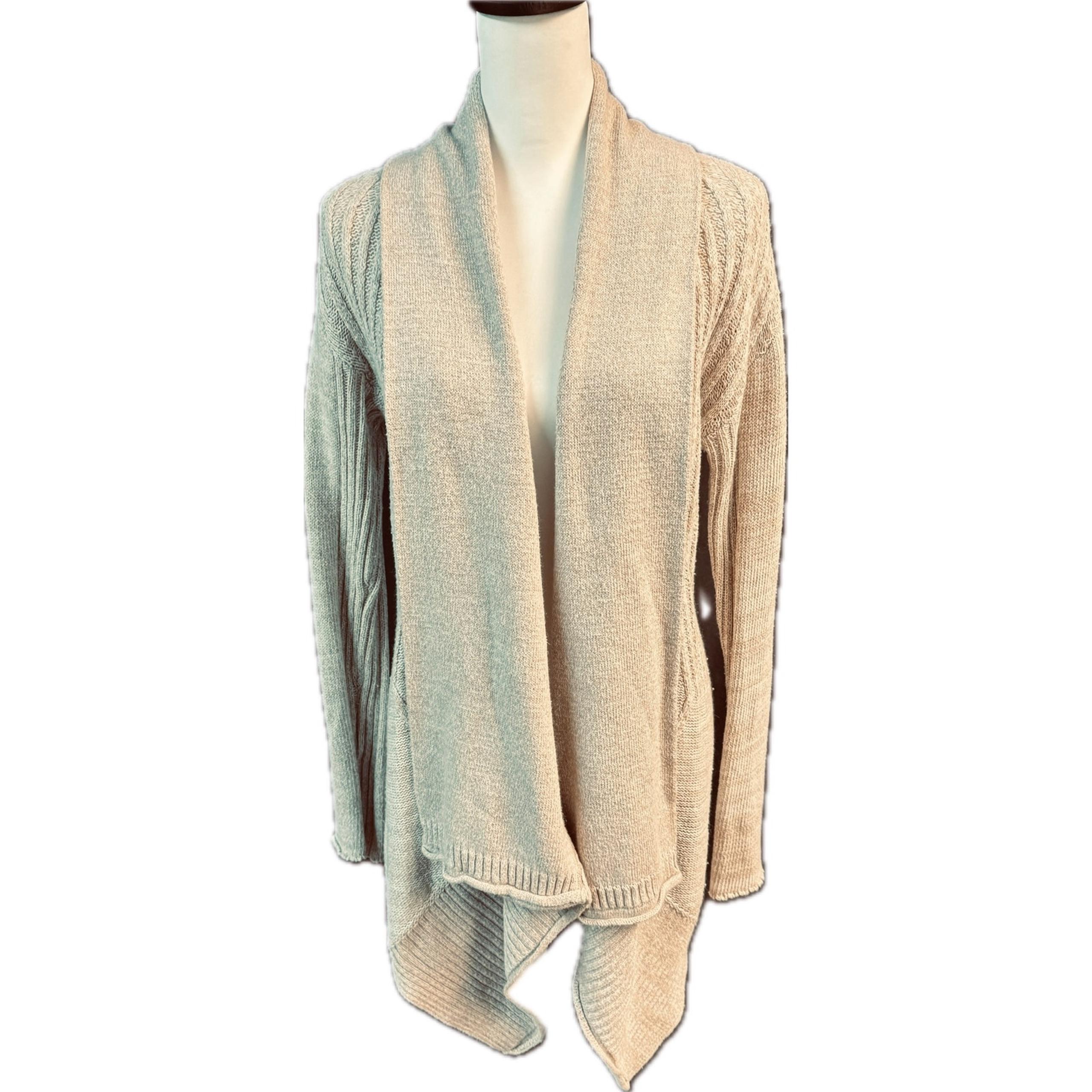 Ecote Urban Outfitters Open Front Cable Knit Lagonlook Cardigan Women Size M Tan