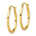 10K Textured Hollow Oval Hoop Earrings