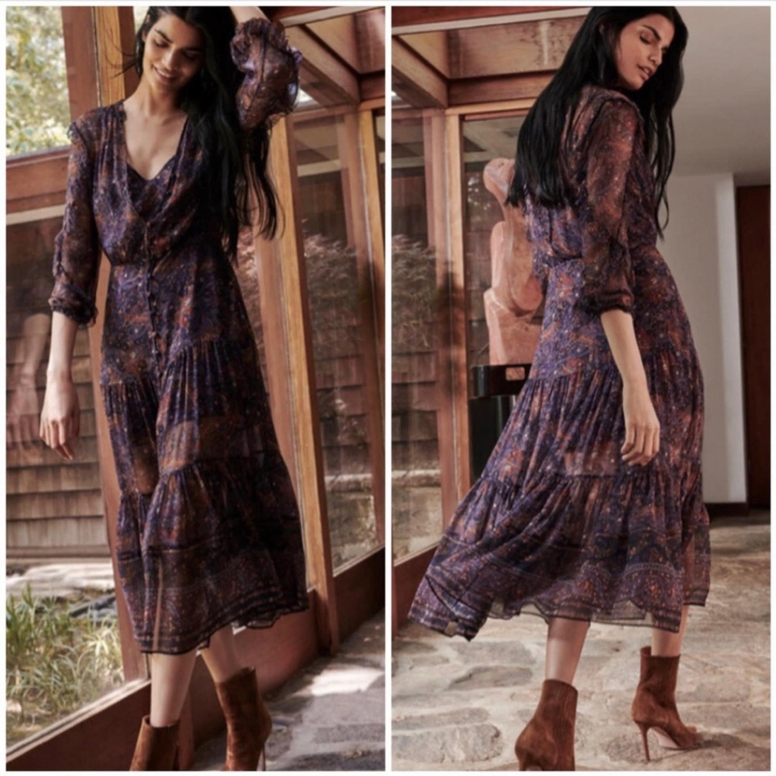 VERONICA BEARD Sabina Silk Midi Dress Sz 0