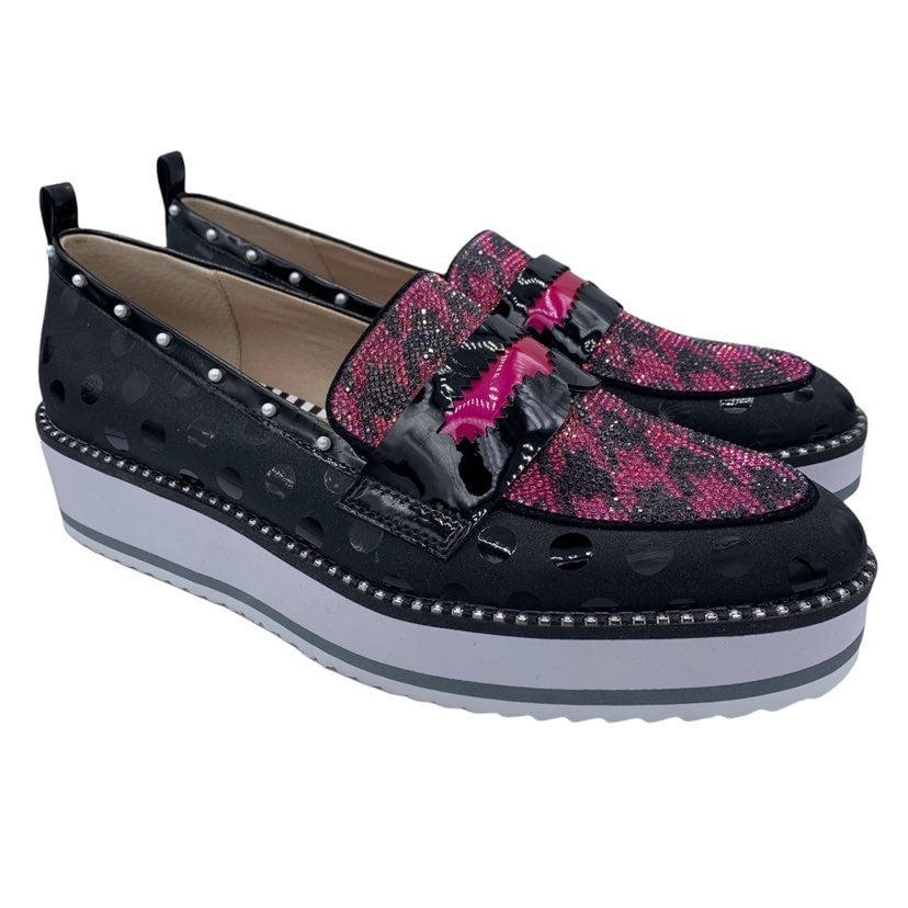 BETSEY JOHNSON jewel rhinestone women’s slip on platforms Size 9 1/2