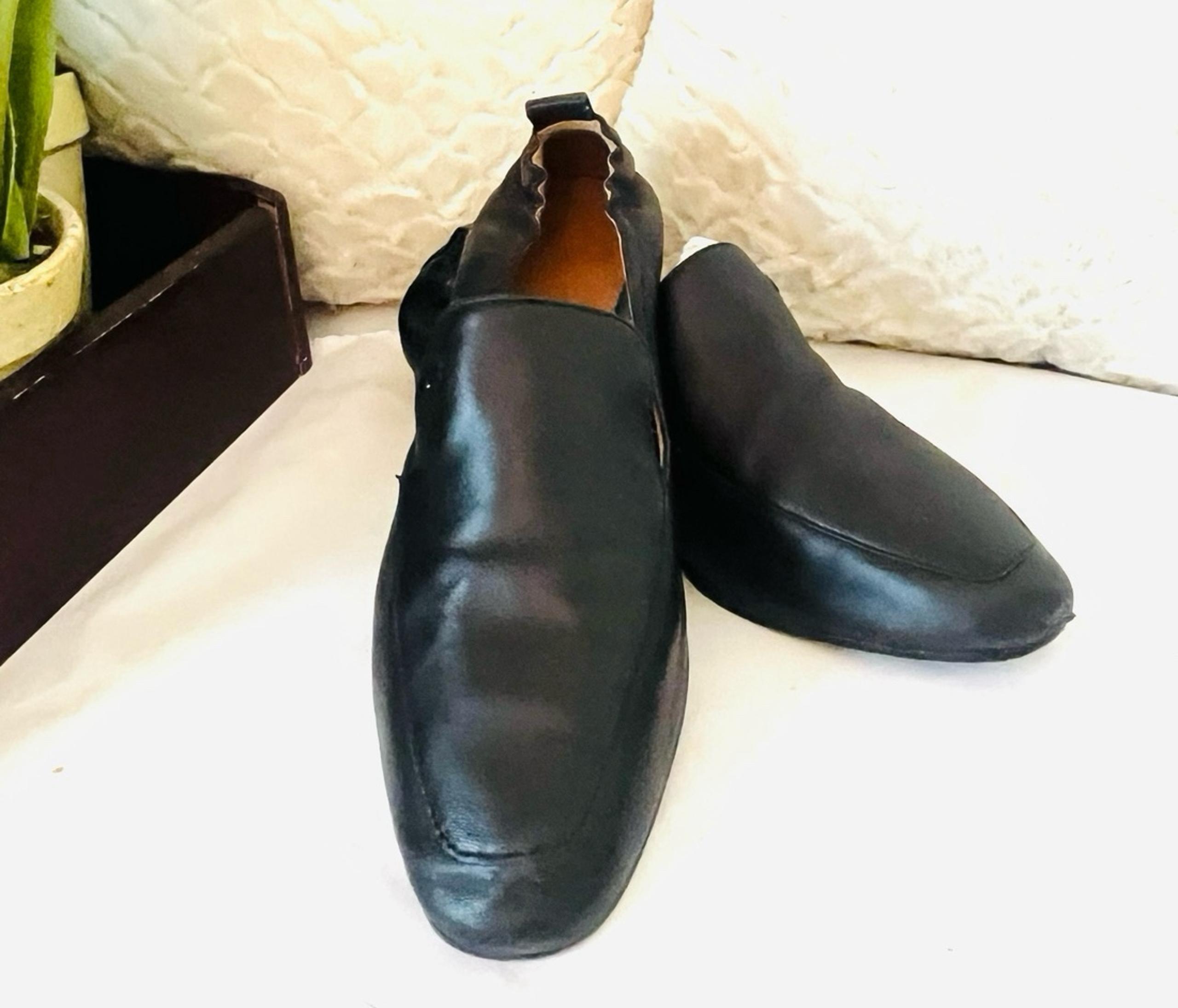 Tory Burch Kira 20 MM Elastic Loafers Flats Black Nappa Leather Womens 9