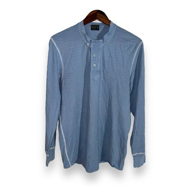 Edios Napoli Garment Dyed 3 Button Henley Shirt Size M