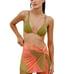 VIX Karen Sharon Ruched Mesh Cover-Up Skirt in Pink/Multi,BRAND NEW,Medium, 98
