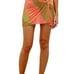 VIX Karen Sharon Ruched Mesh Cover-Up Skirt in Pink/Multi,BRAND NEW,Medium, 98
