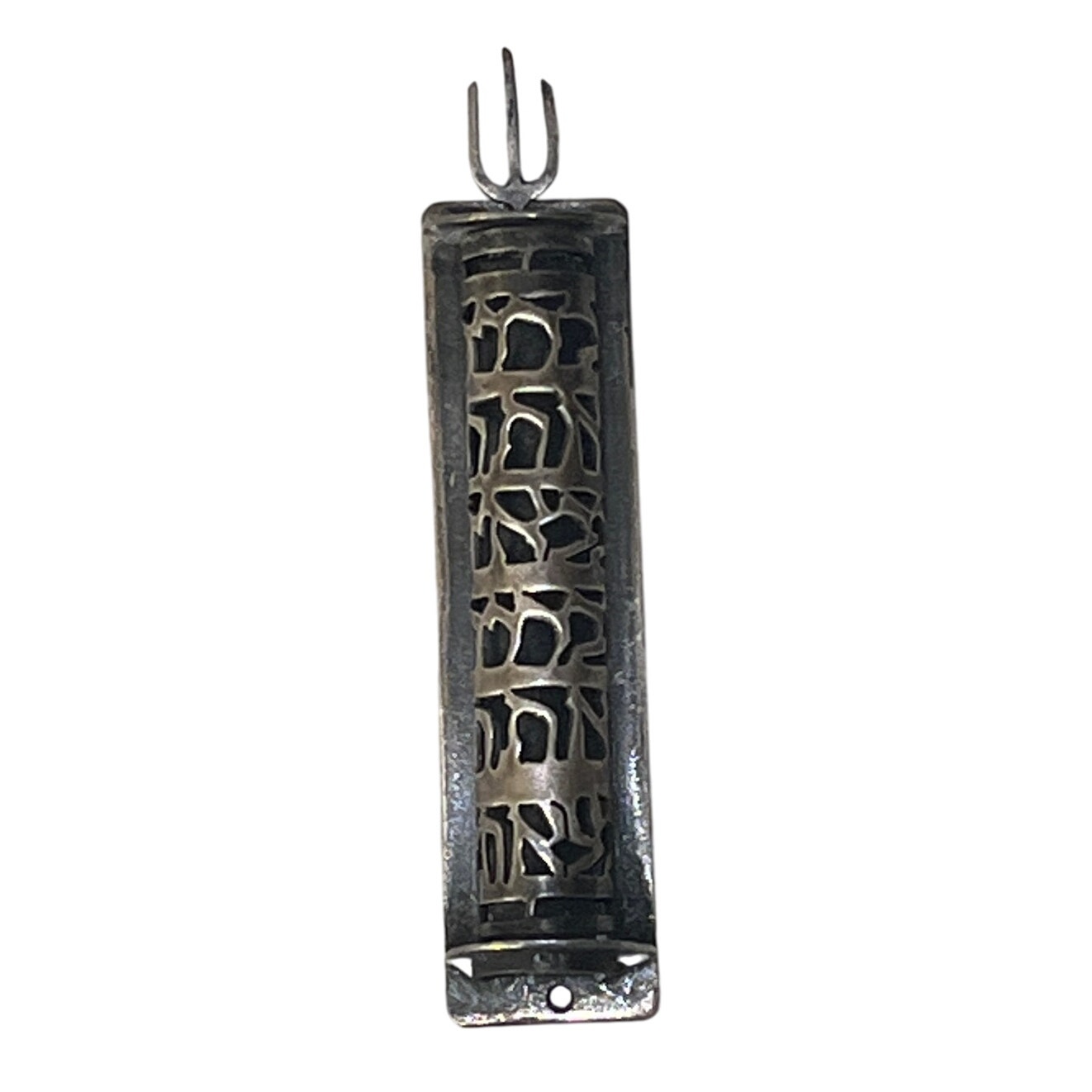 Vintage 925 STERLING SILVER JUDAICA MEZUZAH Made in Israel - With scroll