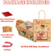 HOOJO 30 medium Christmas paper gift bags with handles, various brown kraft pape