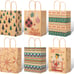 HOOJO 30 medium Christmas paper gift bags with handles, various brown kraft pape