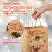 HOOJO 30 medium Christmas paper gift bags with handles, various brown kraft pape