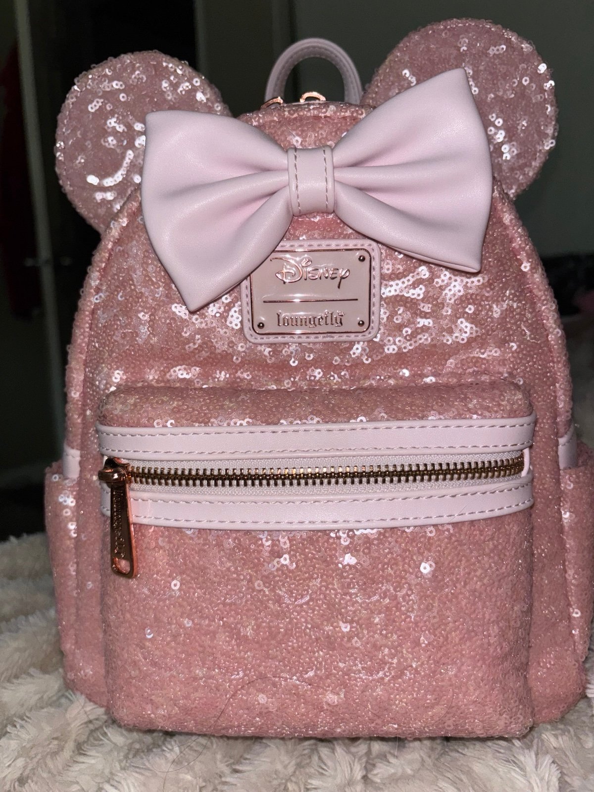 Loungefly Disney Minnie Mouse Cotton Candy Sequin Mini Backpack