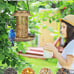 SWEETFULL Solar Bird Feeder for Outdoors Hanging, Metal Wild Bird Feeder