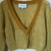 Dannijo gold mohair deep v cropped knit sweater